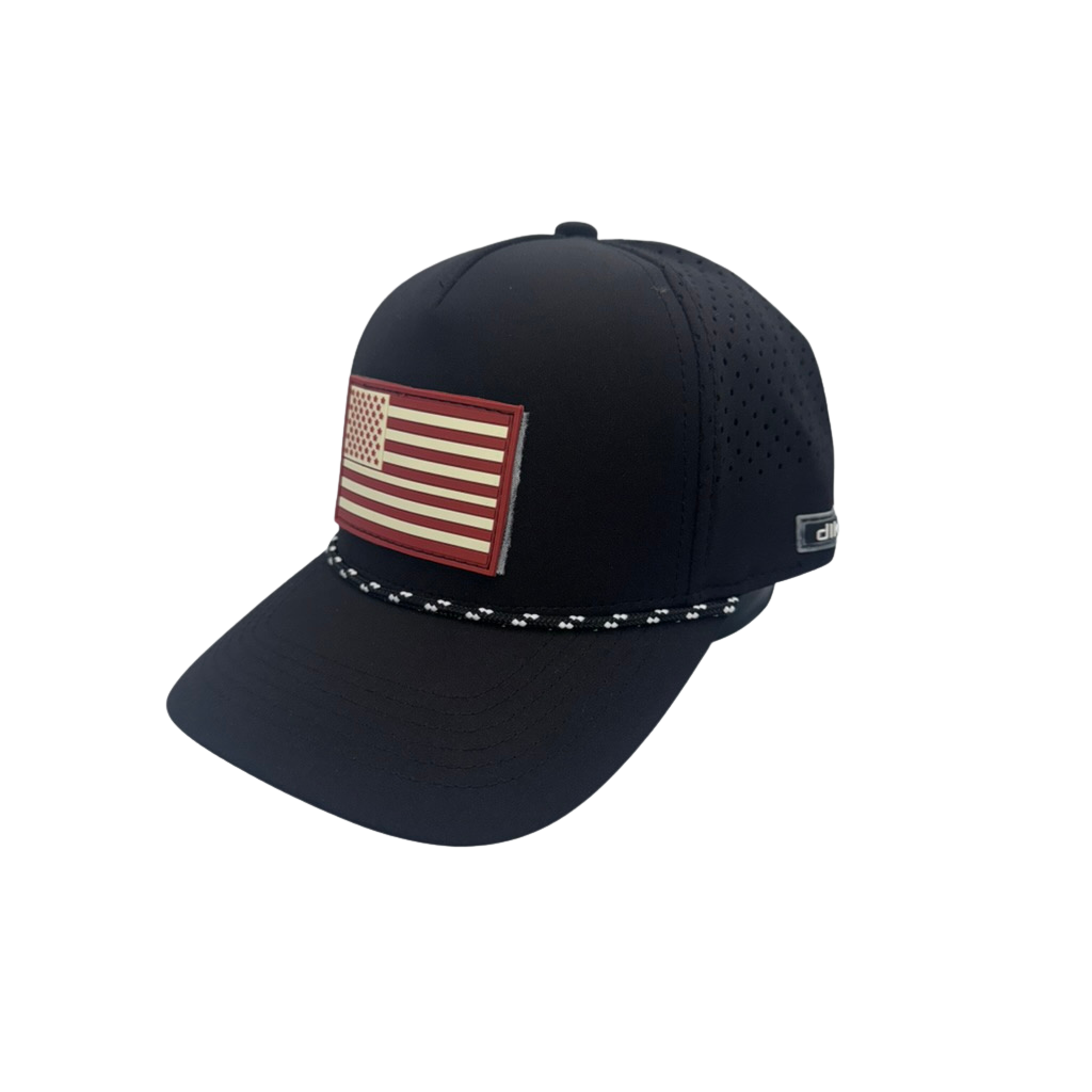 Norman Crimson &amp; Cream American Flag Black Black and White Rope